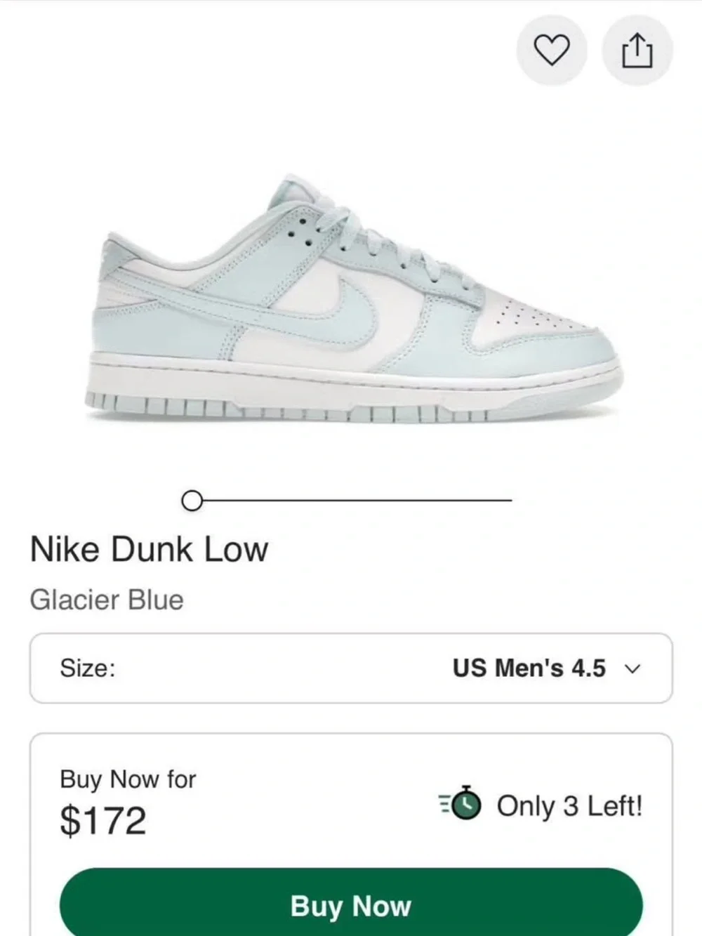 Men’s Nike dunk Low-Top Sneakers in Light Blue and White